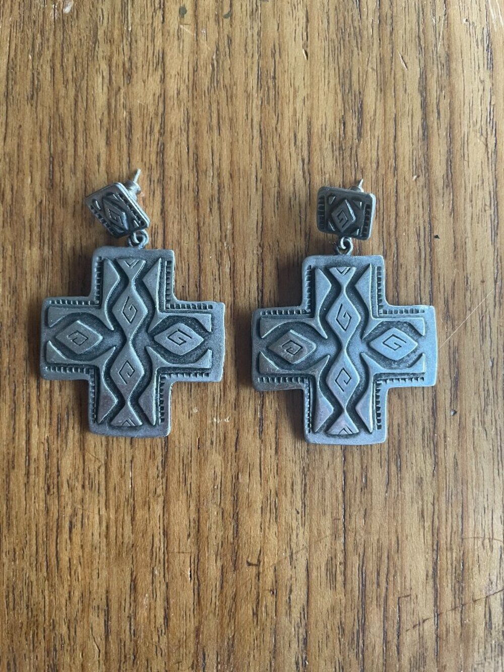 Vintage 1980s JJ Jonette Pewter Earrings